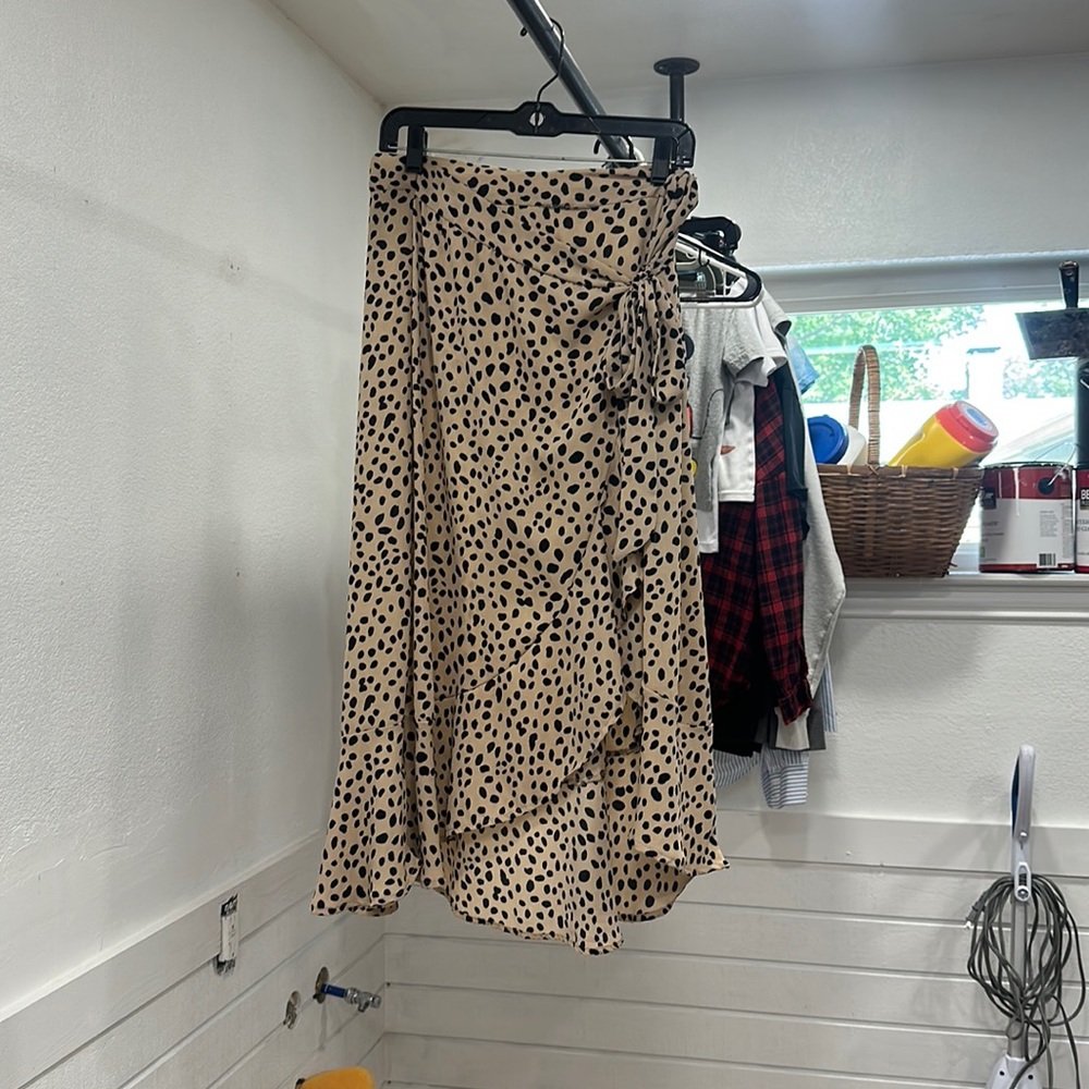 Leopard print wrap skirt
